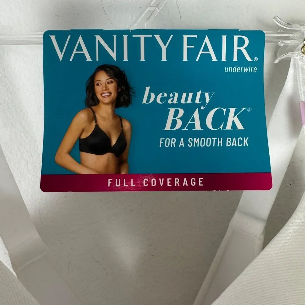 Vanity Fair NEW 40D White Beauty Back Bra Undewire Full Coverage Light Padding
